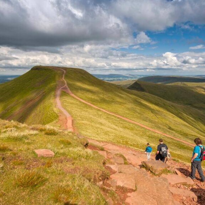 Walkers approaching summit of Pen y Fan from Corn Du
Brecon Beacons
Powys
South
Walking
Activities and Sports